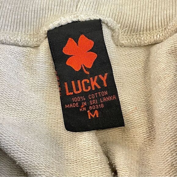 Lucky Brand Women’s Off White Rare Embroidered Wide Leg Relaxed Fit Sweatpants M - Picture 9 of 10